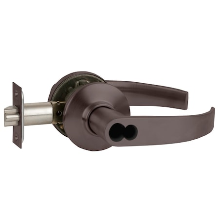 Schlage Grade 2 Tubular Lock, Classroom Function, Schlage FSIC Less Core, Neptune Lever, Oil-Rubbed Bronze F S70JD NEP 613